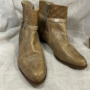 Fleet Street vintage handmade leather crocodile (?) ankle boots